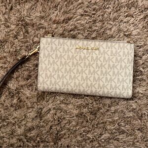 Michael Kors Beige Monogram Wristlet